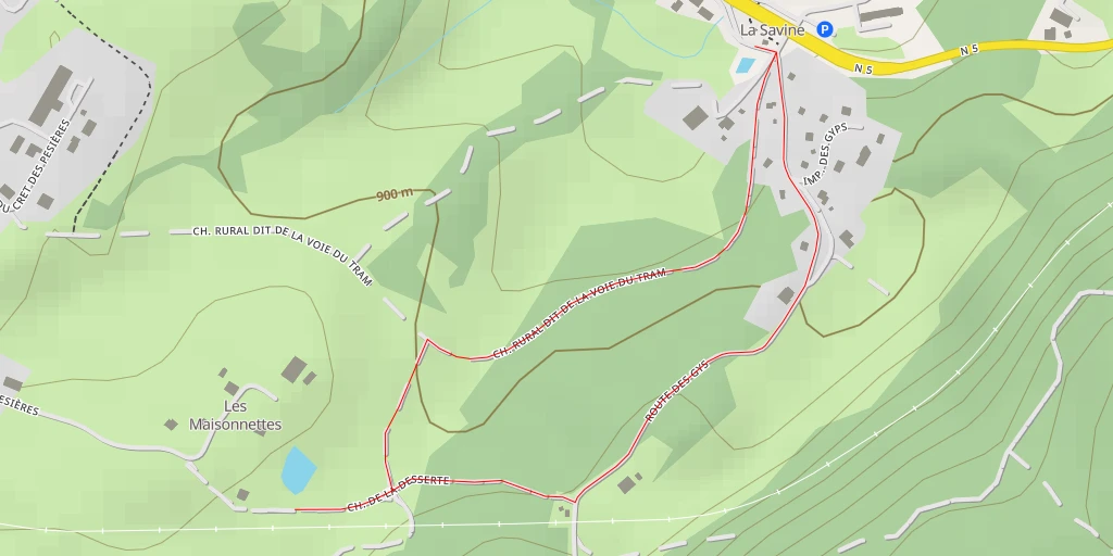 Map of the trail for Chemin de la Desserte - Chemin de la Desserte