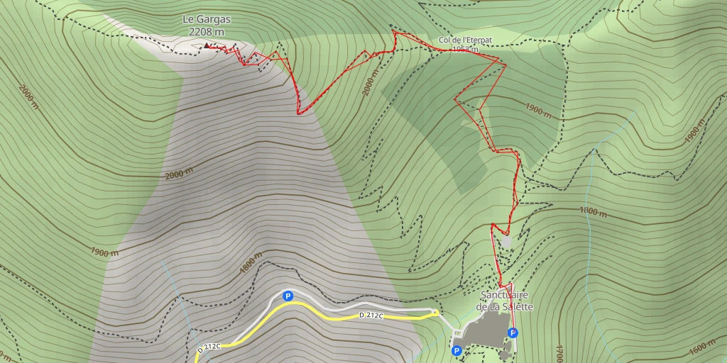 Map of the trail for Le Gargas