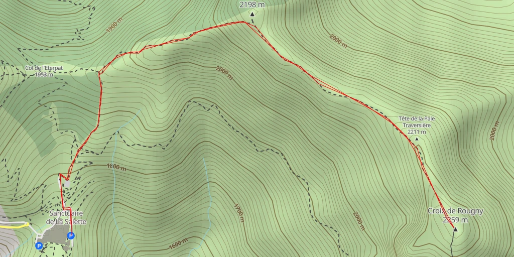 Map of the trail for Croix de Rougny