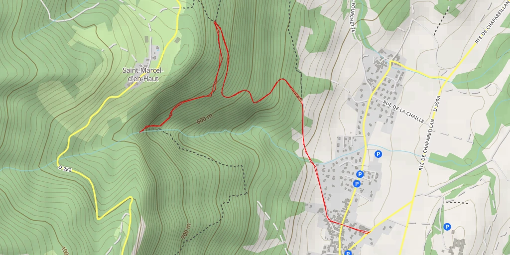 Map of the trail for Cascade du Furet