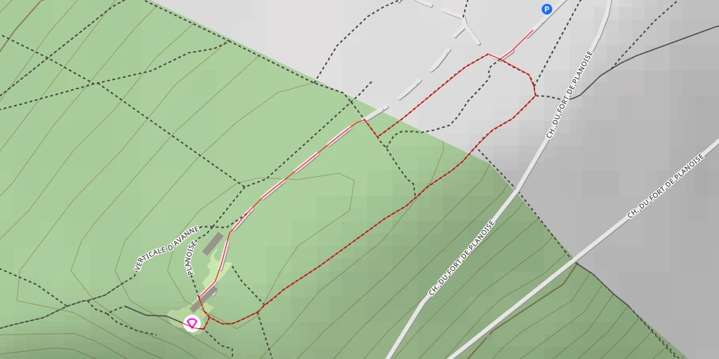 Carte de l'itinéraire :  Vue du Moulin d'Avanne