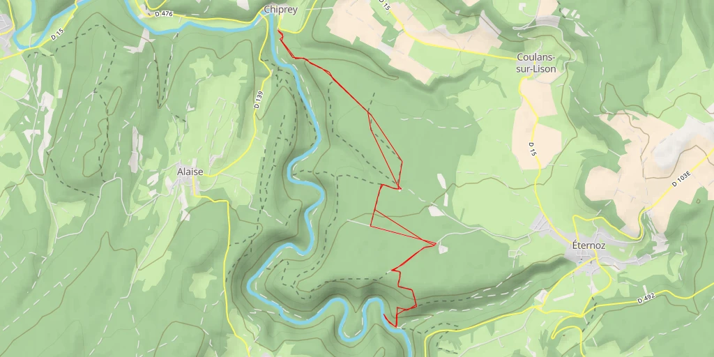 Carte de l'itinéraire :  Le Lison