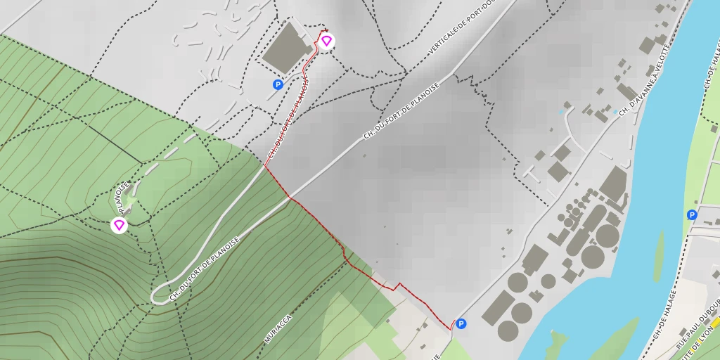 Map of the trail for Aire de décollage des parapentes