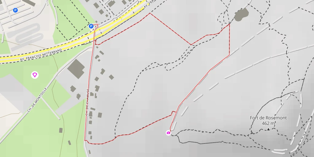 Carte de l'itinéraire :  Chemin de Chamuse - Besançon