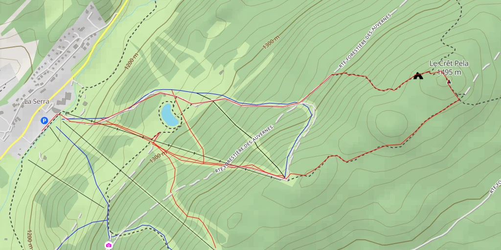 Map of the trail for Le Crêt Pela