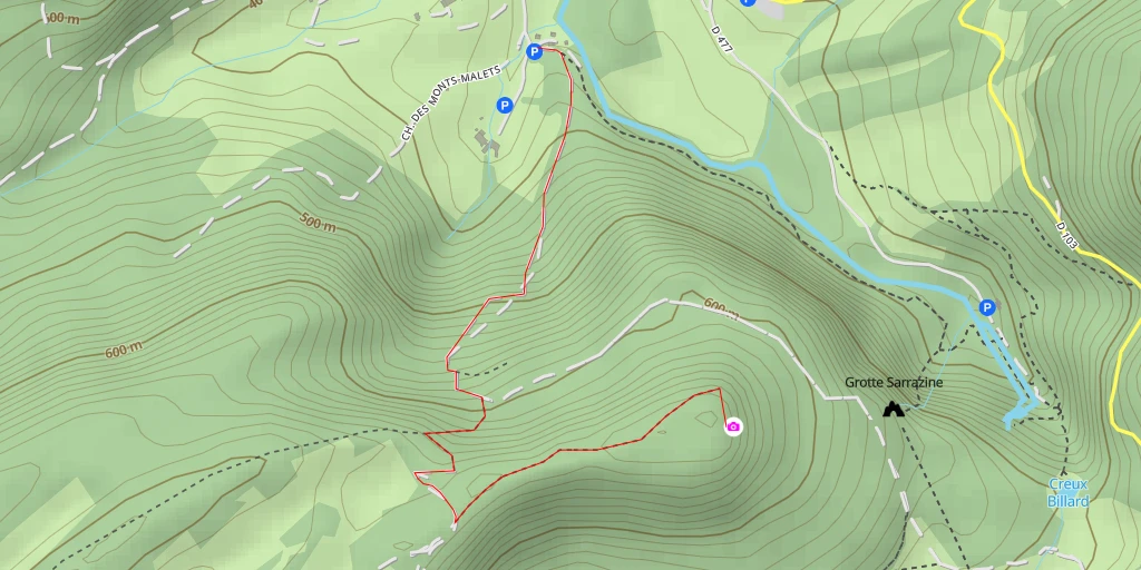 Map of the trail for D 477