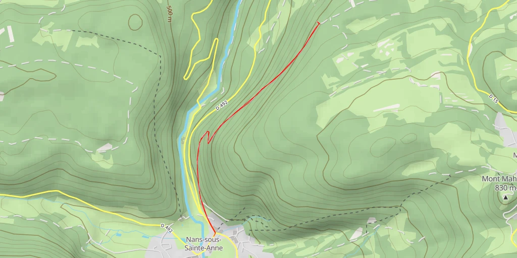 Carte de l'itinéraire :  Belvédère des feuilles