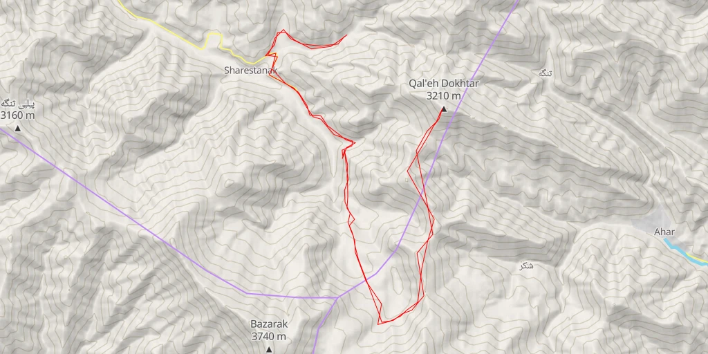 Map of the trail for قلعه دختر