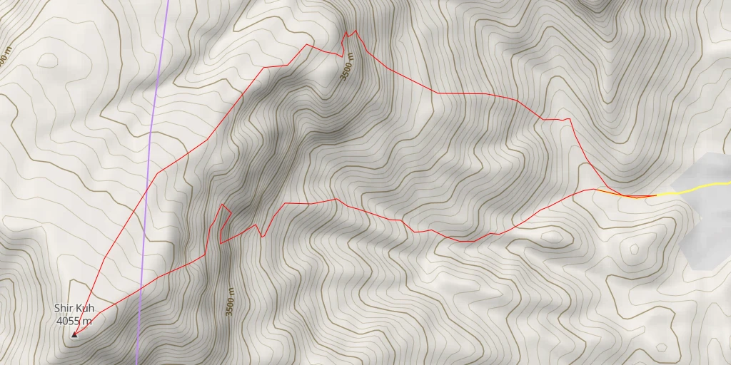 Map of the trail for شیرکوه