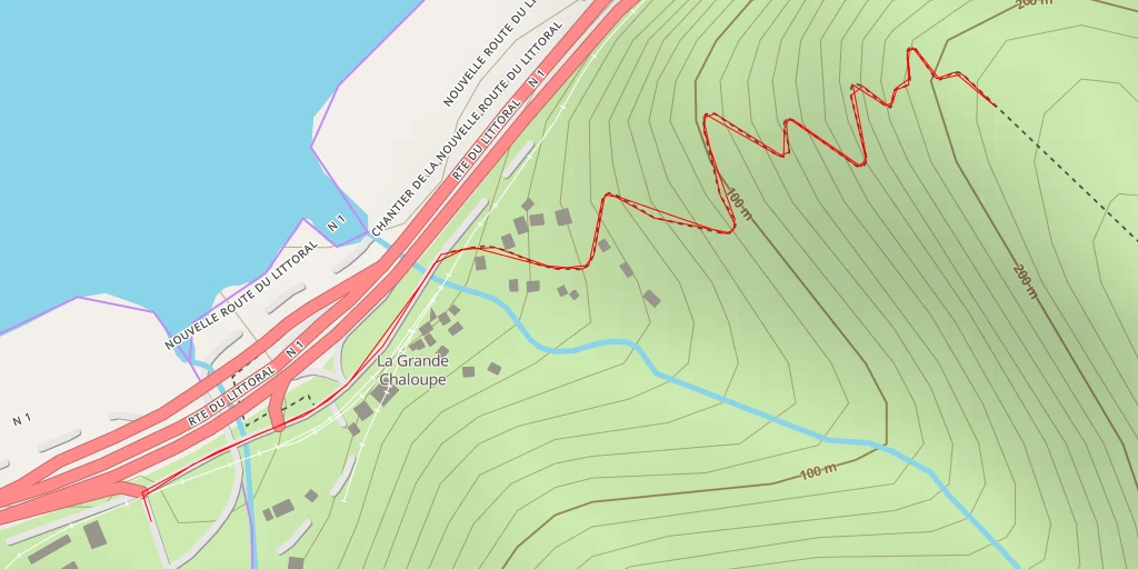 Map of the trail for AI - Route du Littoral - Saint-Denis