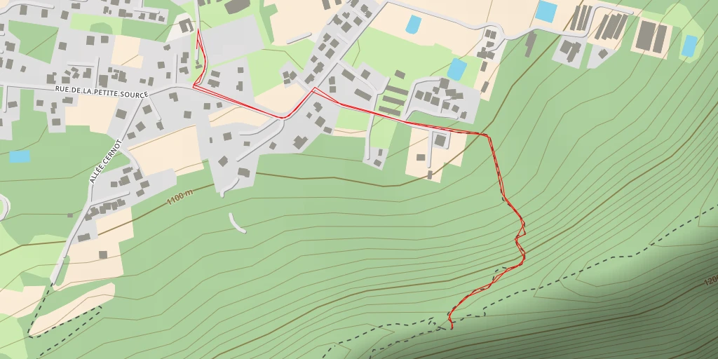 Map of the trail for AI - Roche Verre Bouteille - Saint-Paul