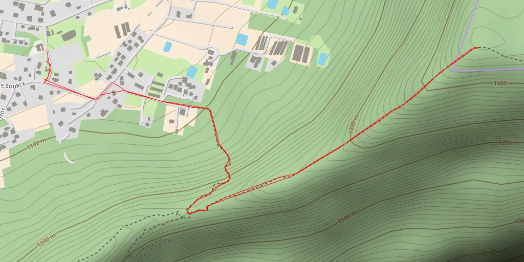 Carte de l'itinéraire :  Piton Fougères