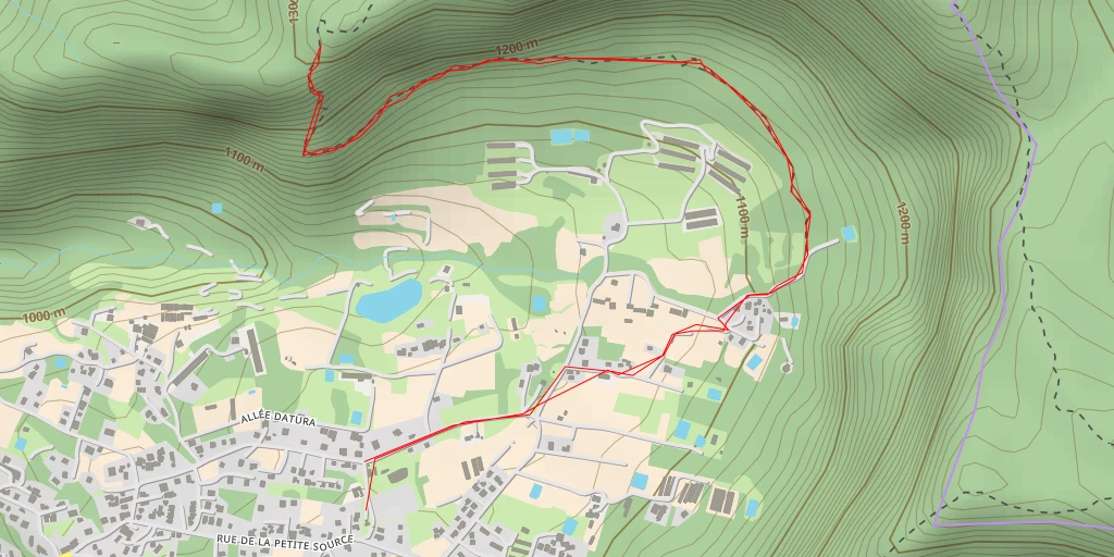 Map of the trail for Piton Grand Bazar