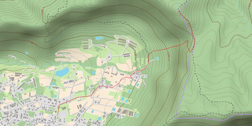 Carte de l'itinéraire :  Piton Batard