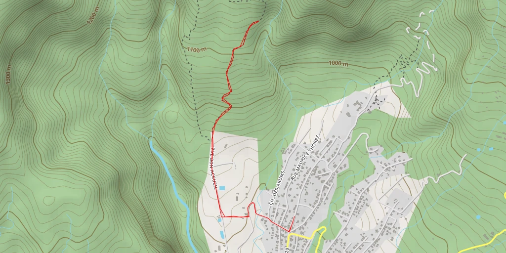 Map of the trail for AI - point de vue sur les Makes