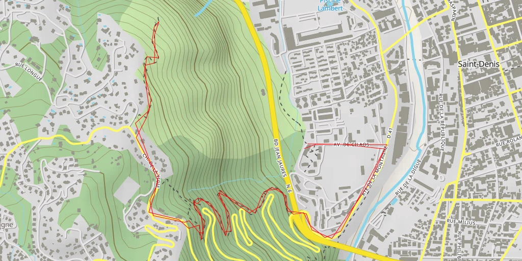 Map of the trail for Sentier du Cap Bernard - Sentier du Cap Bernard - Saint-Denis