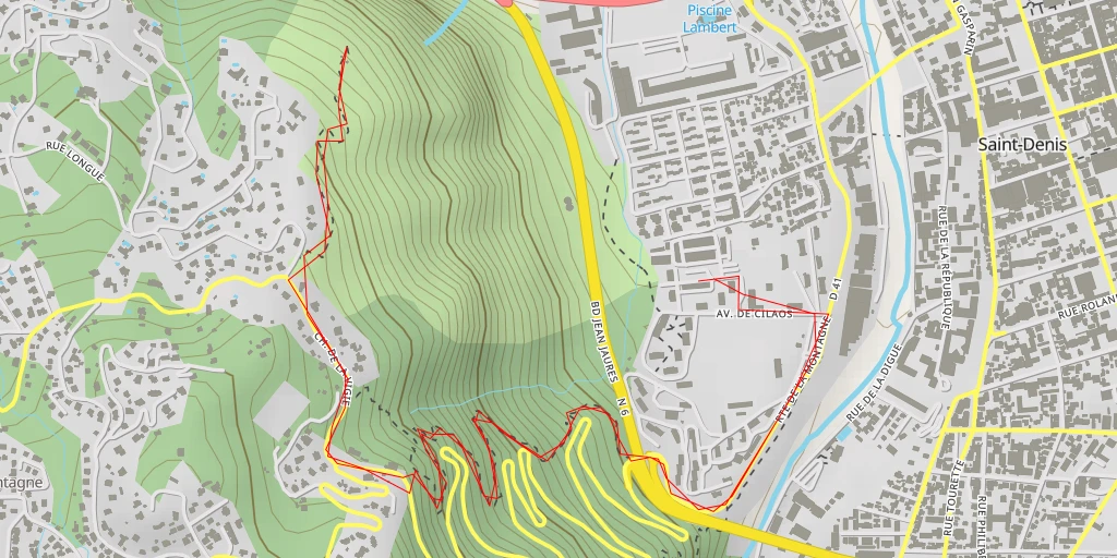 Map of the trail for AI - Sentier du Cap Bernard - Saint-Denis