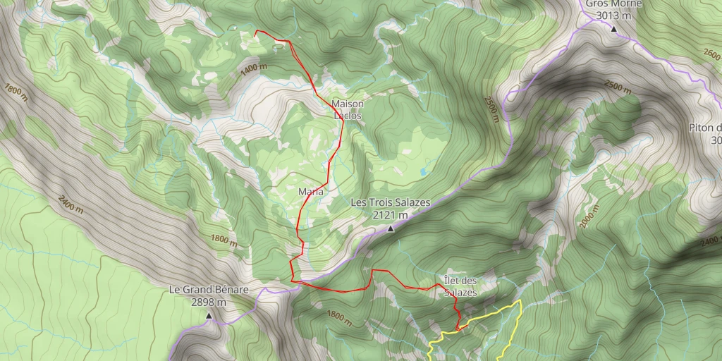 Carte de l'itinéraire :  Gîte Gravina Martial