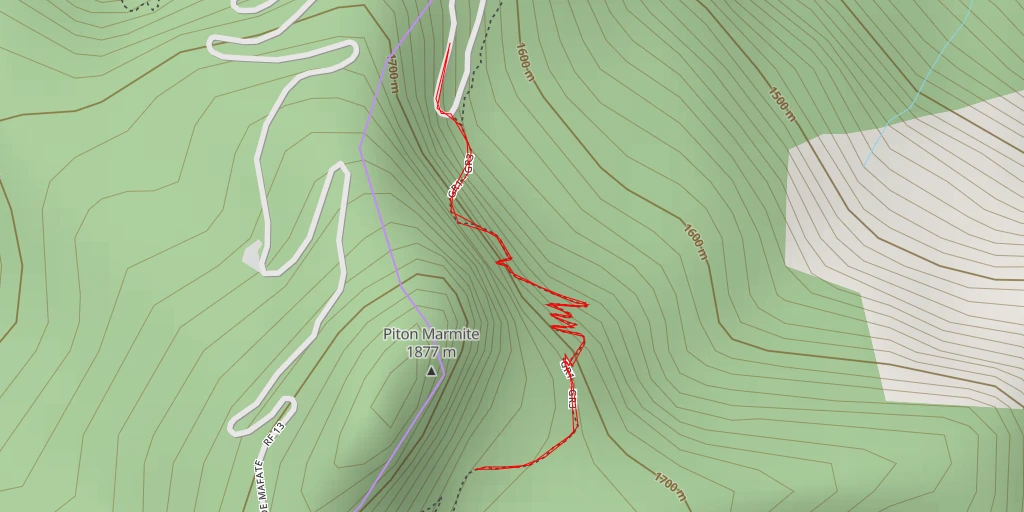 Map of the trail for AI - Piton Marmite