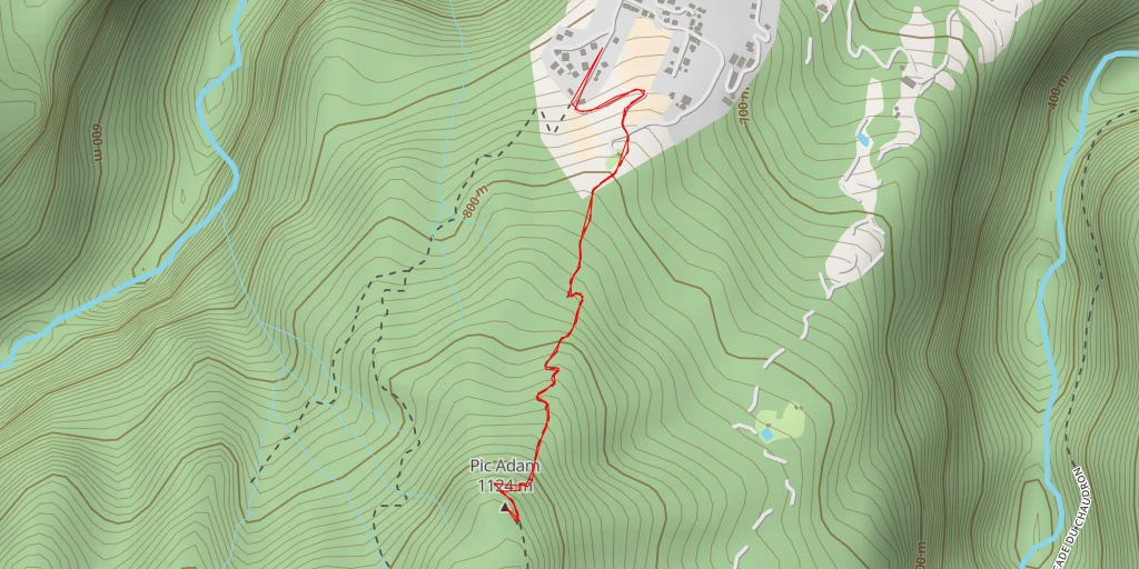 Map of the trail for Pic Adam