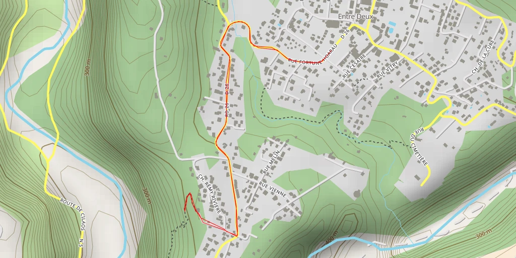 Map of the trail for AI - Sentier paille en queue