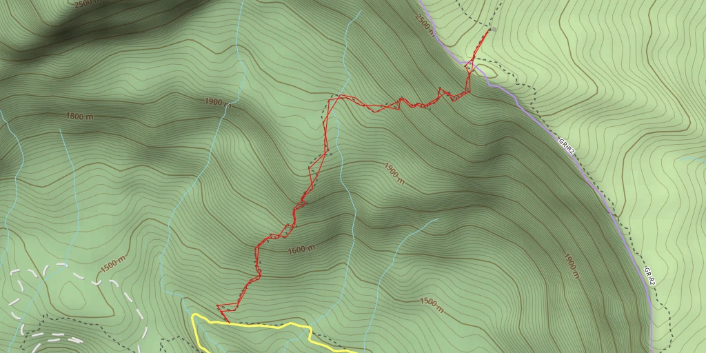 Map of the trail for Refuge de la Caverne Dufour