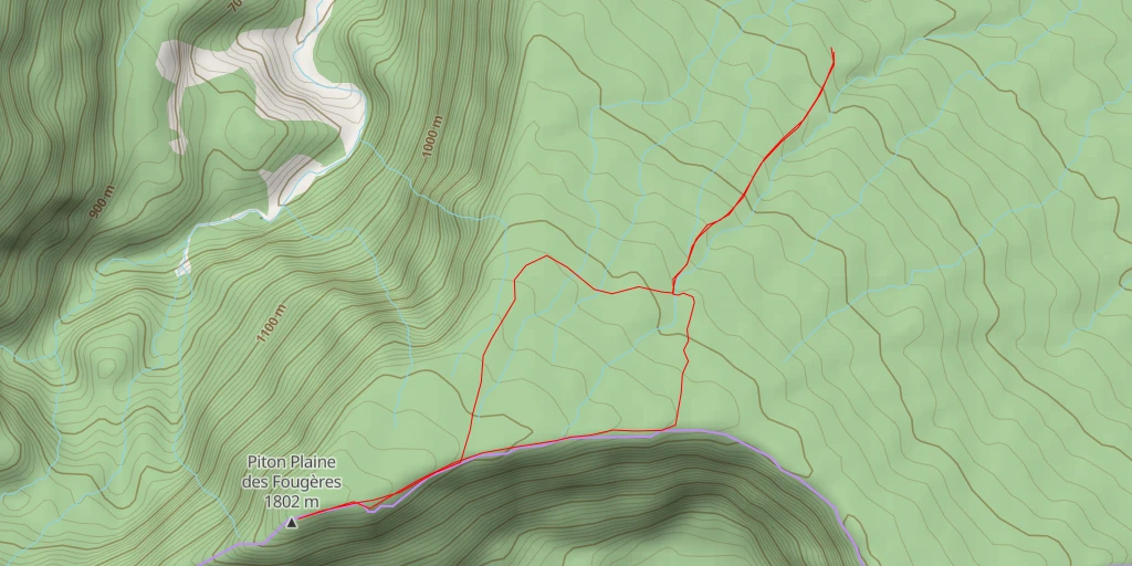 Map of the trail for AI - Piton Plaine des Fougères