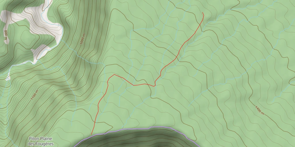 Map of the trail for AI - Piton Plaine des Fougères - Salazie