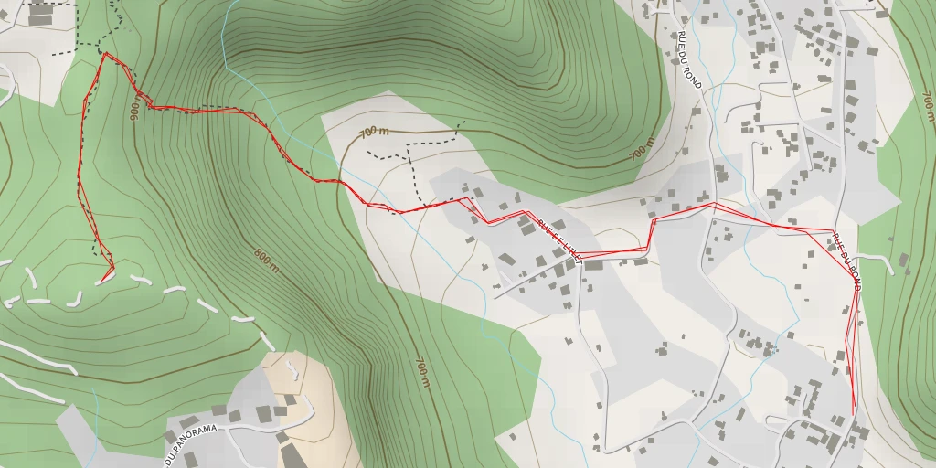 Carte de l'itinéraire :  Piton de la Ligne des Mille