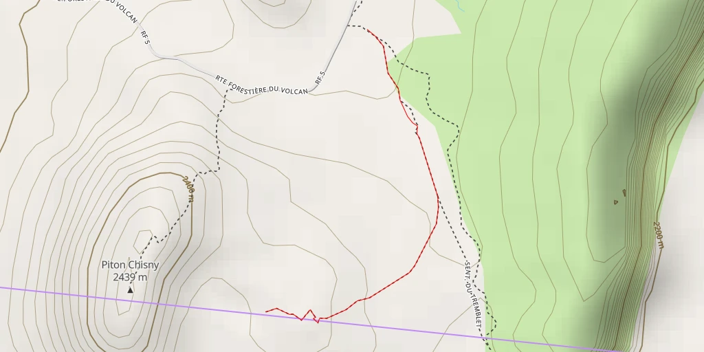 Map of the trail for AI - Cratère Albert de la Rue