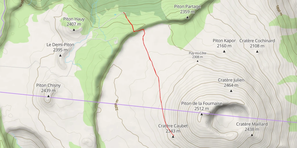 Map of the trail for AI - Cratère Caubet