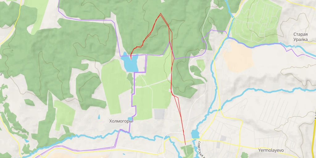 Map of the trail for Новый городской пруд