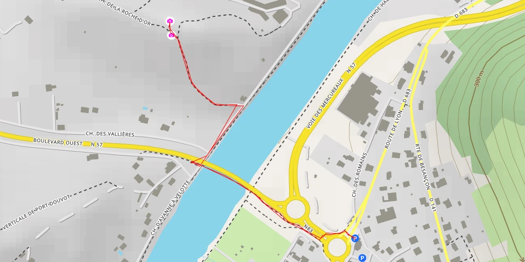 Map of the trail for La Roche d'Or