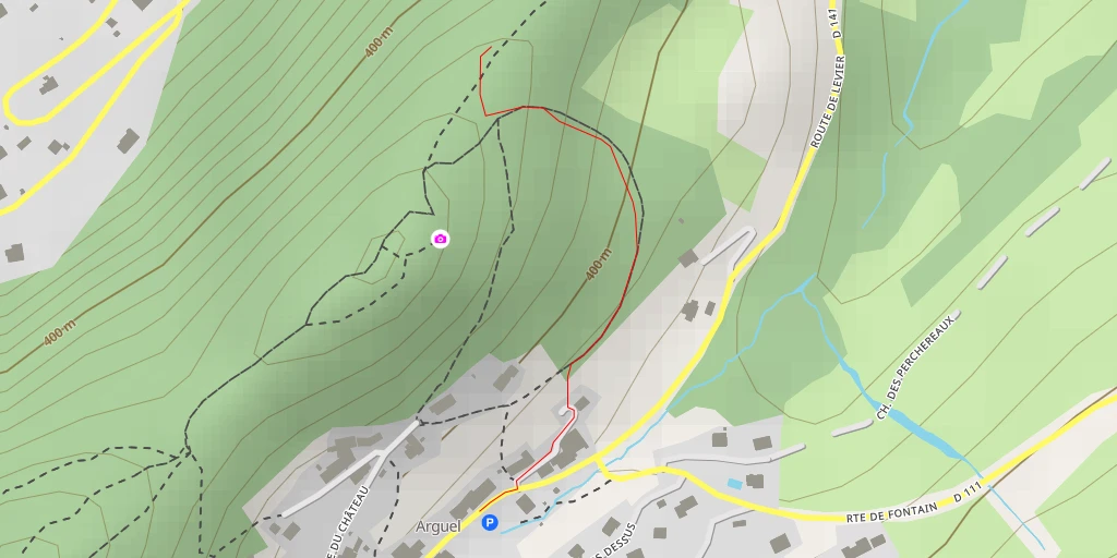 Carte de l'itinéraire :  Route de Levier