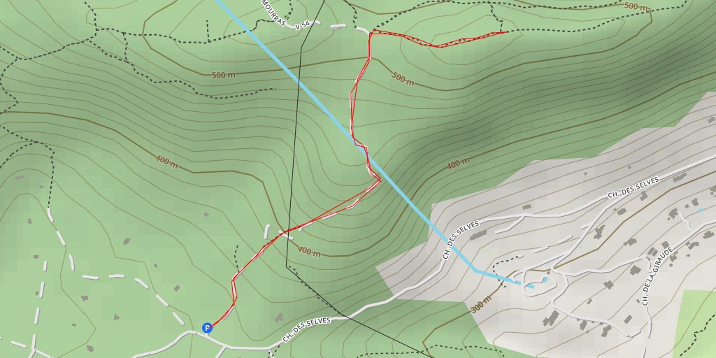 Map of the trail for Bau Rouge