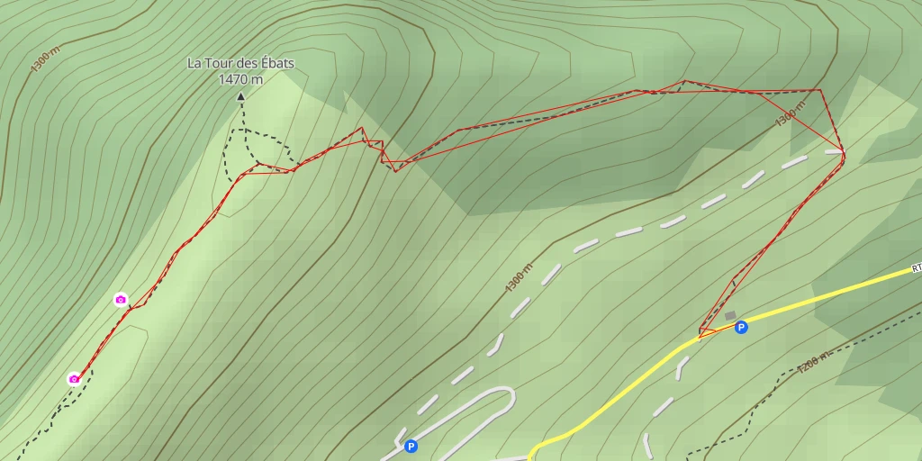 Map of the trail for Sentier des Crêtes