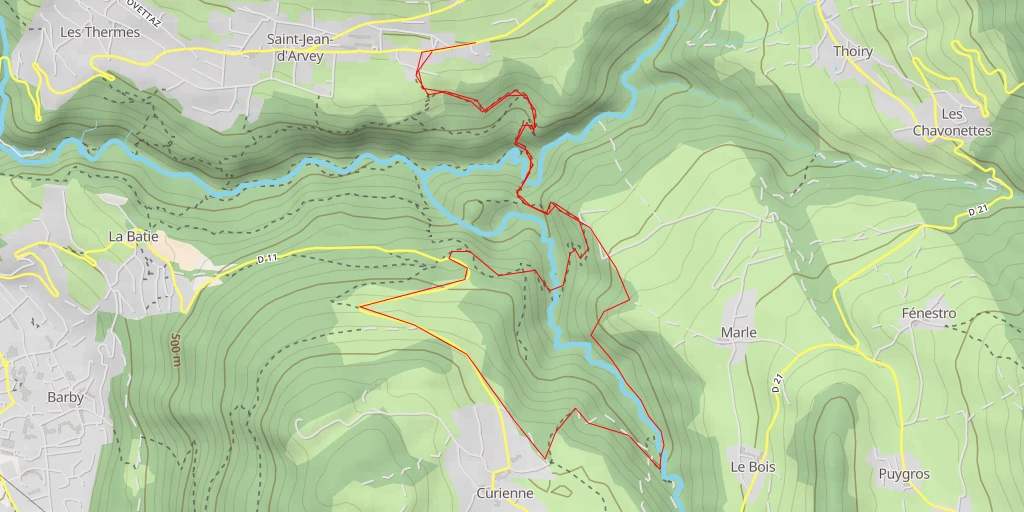 Map of the trail for Route de la Bâthie