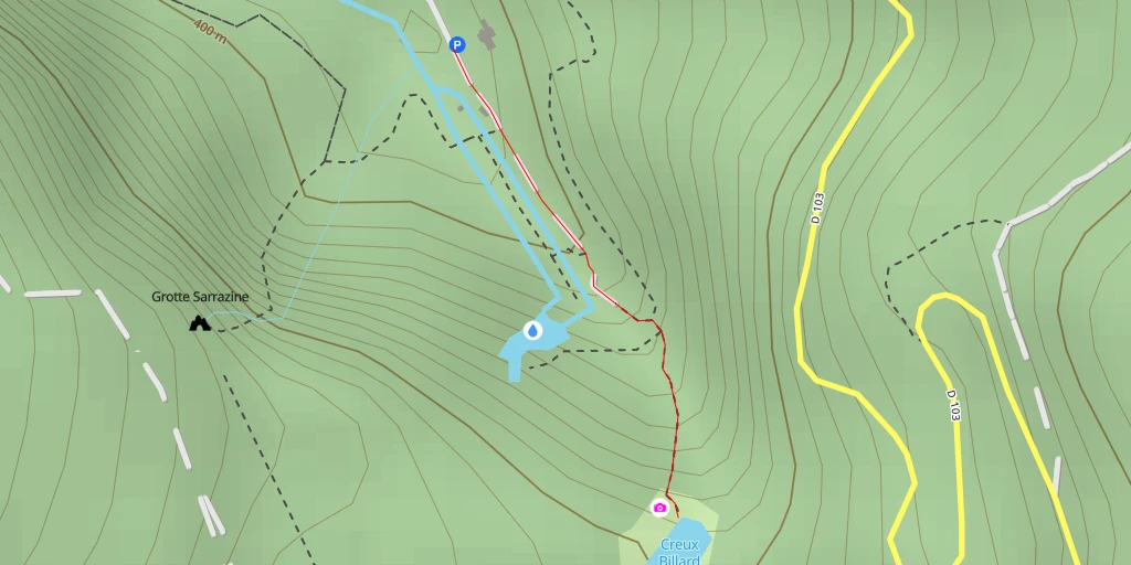 Map of the trail for Creux Billard