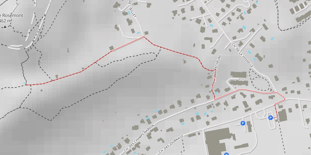 Carte de l'itinéraire :  Chemin de l'Œillet - Besançon