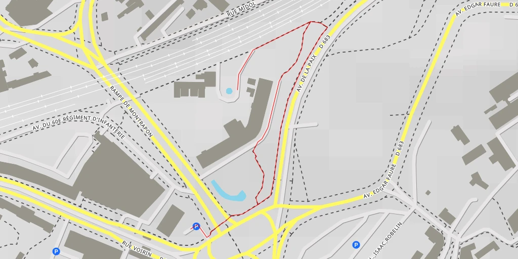 Map of the trail for Jardin botanique - Avenue du 60e Régiment d'Infanterie - Besançon