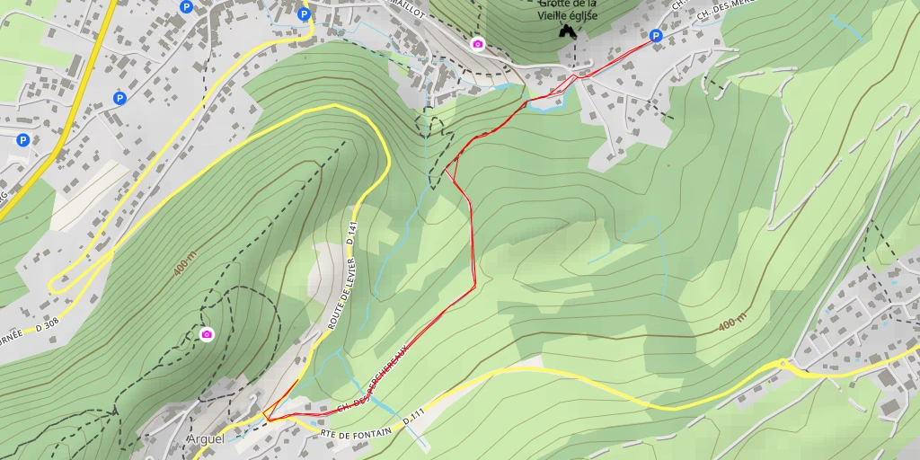 Map of the trail for Route de Levier