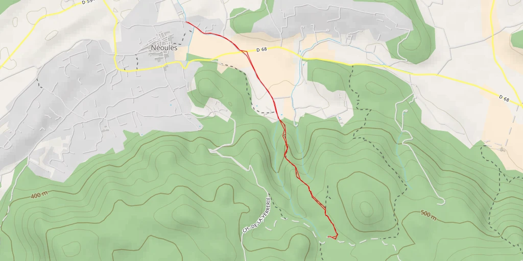 Map of the trail for T 02 - Chemin de la Verrerie