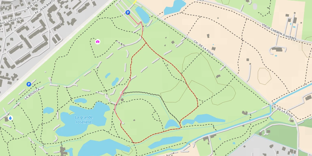 Map of the trail for 2 Bisons - Chemin de la Foux