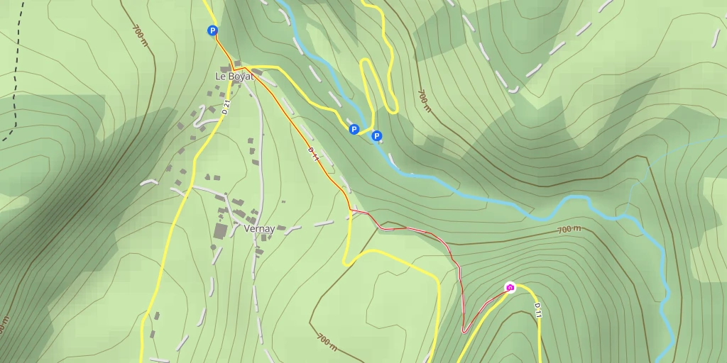 Map of the trail for Route de la Thuile