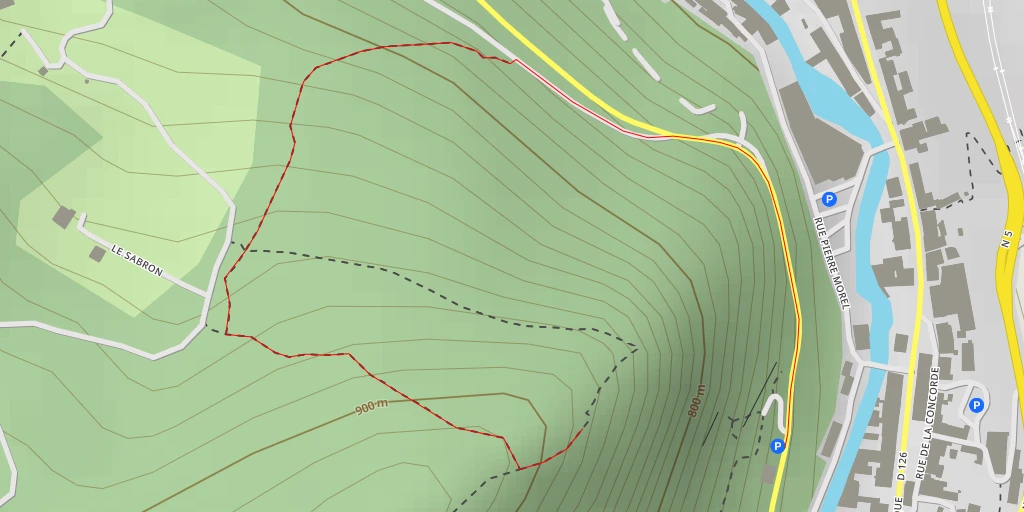 Map of the trail for Roche au Dade