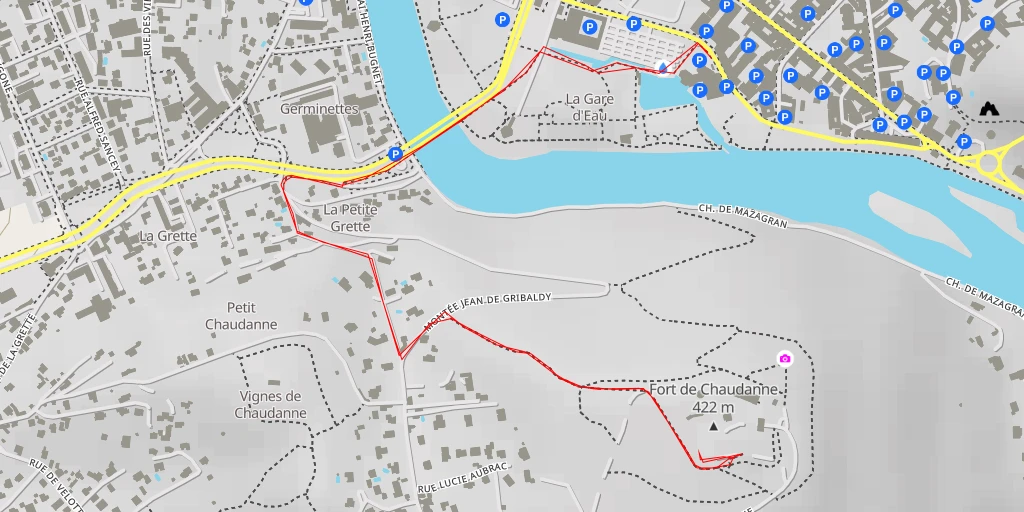 Map of the trail for Fort de Chaudanne