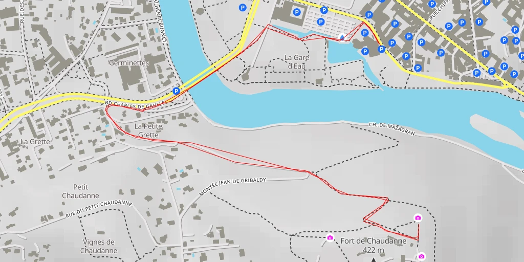 Map of the trail for Esplanade de la 3e Division d'Infanterie Américaine - Esplanade de la 3e Division d'Infanterie Américaine - Besançon