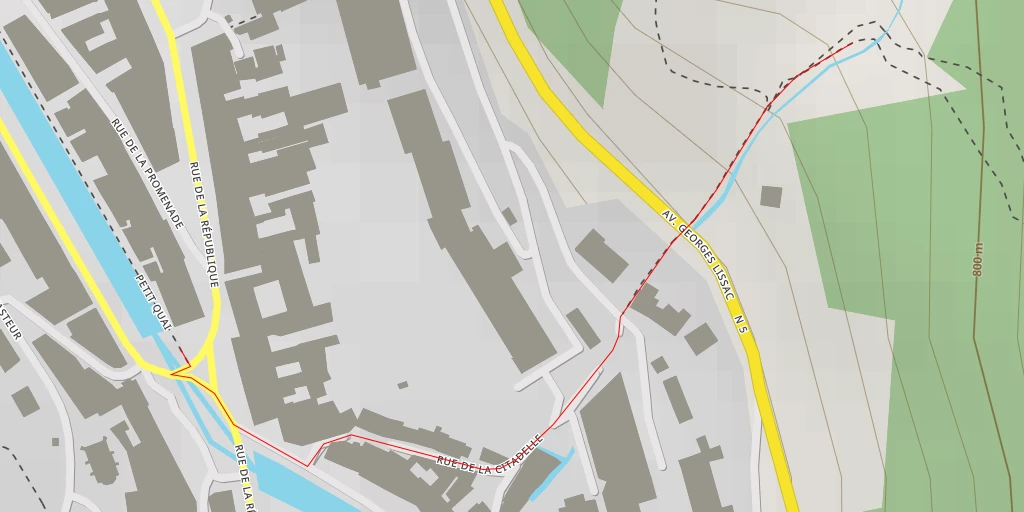 Carte de l'itinéraire :  Rue de la Citadelle - Hauts de Bienne