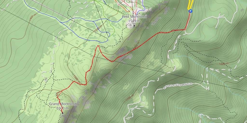 Map of the trail for Grand Montrond