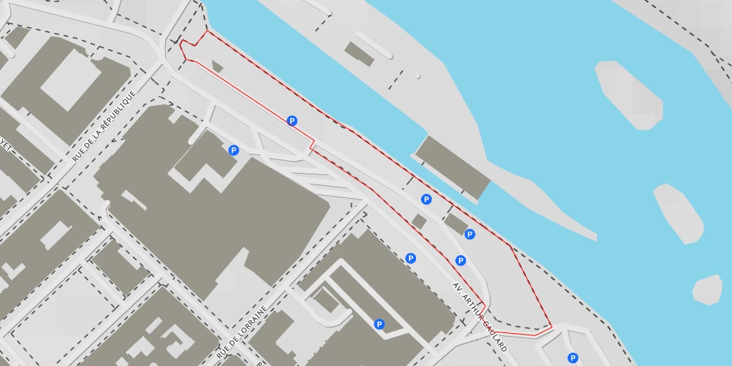 Map of the trail for Moulin Saint-Paul - Avenue Arthur Gaulard - Besançon